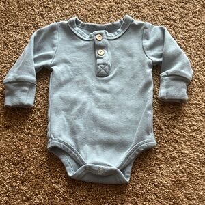 Cozy Blue Long Sleeve Baby Bodysuit